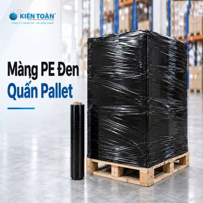 Màng PE Đen Quấn Pallet, Bọc Hàng Chống Nhìn Xuyên