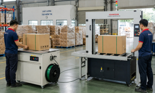 Máy đóng đai bán tự động và tự động: Nên chọn loại nào?