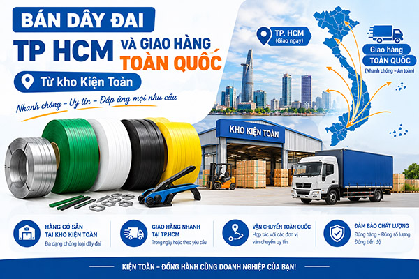 Bán dây đai TP HCM và giao hàng toàn quốc từ kho Kiện Toàn
