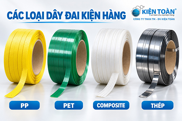 Các loại dây đai kiện hàng PP PET composite và thép
