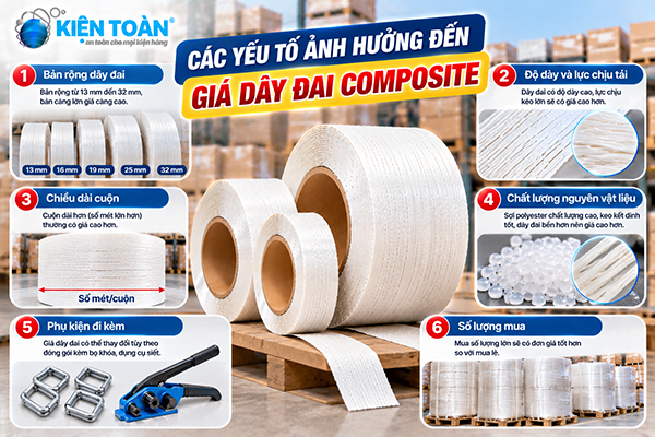 Các yếu tố ảnh hưởng đến giá dây đai composite