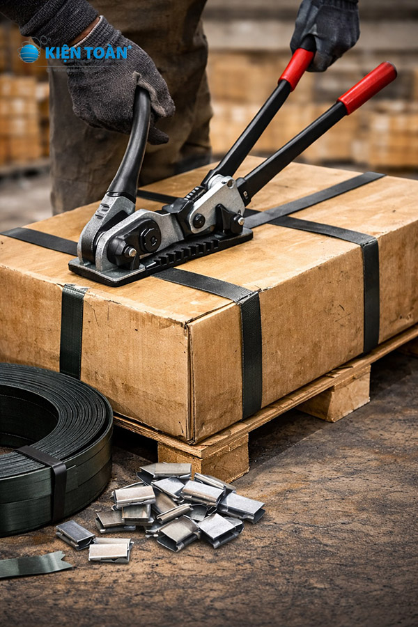 đóng kiện hàng bằng dây đai thép