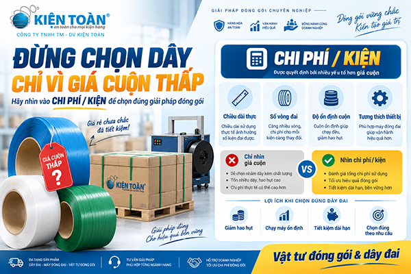 Cách tính chi phí dây đai nhựa theo hiệu quả mỗi kiện hàng