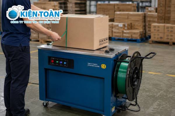Máy đóng đai sử dụng dây PP, dây PET và dây thép trong đóng kiện công nghiệp