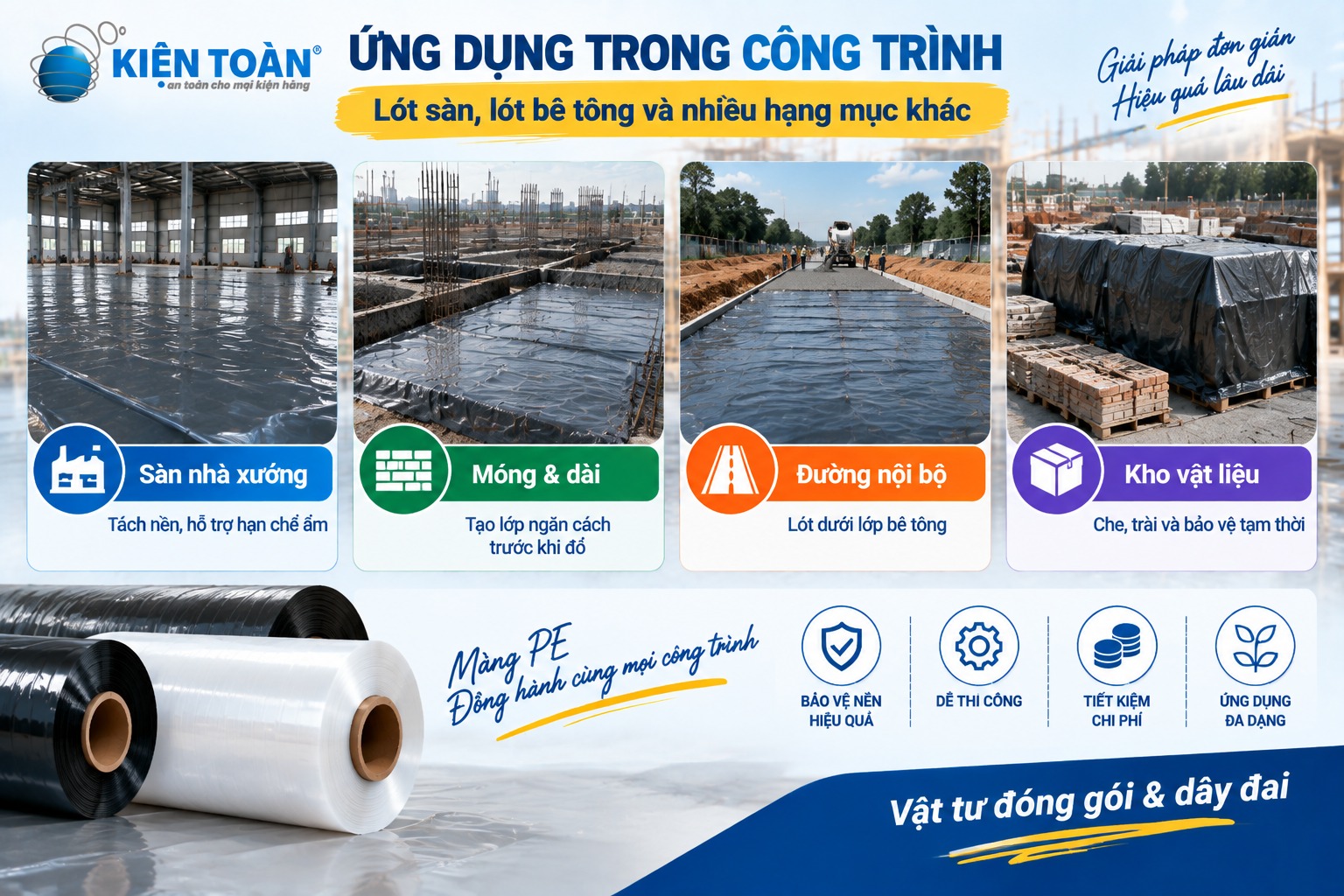 Các ứng dụng của màng PE lót sàn trong công trình xây dựng