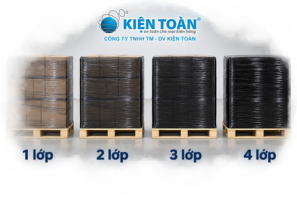Các lớp màng PE đen chồng lên nhau tạo mức che kín khác nhau